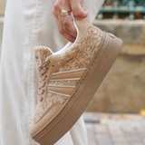 BASKETS BEIGE TEXTURÉES AVEC SEMELLE ÉPAISSE - Casualmode.fr