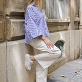 BASKETS FEMME BLANCHES À SCRATCHS DORÉS - Casualmode.fr