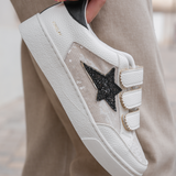 BASKETS FEMME BLANCHES A ÉTOILE NOIRE - Casualmode.fr