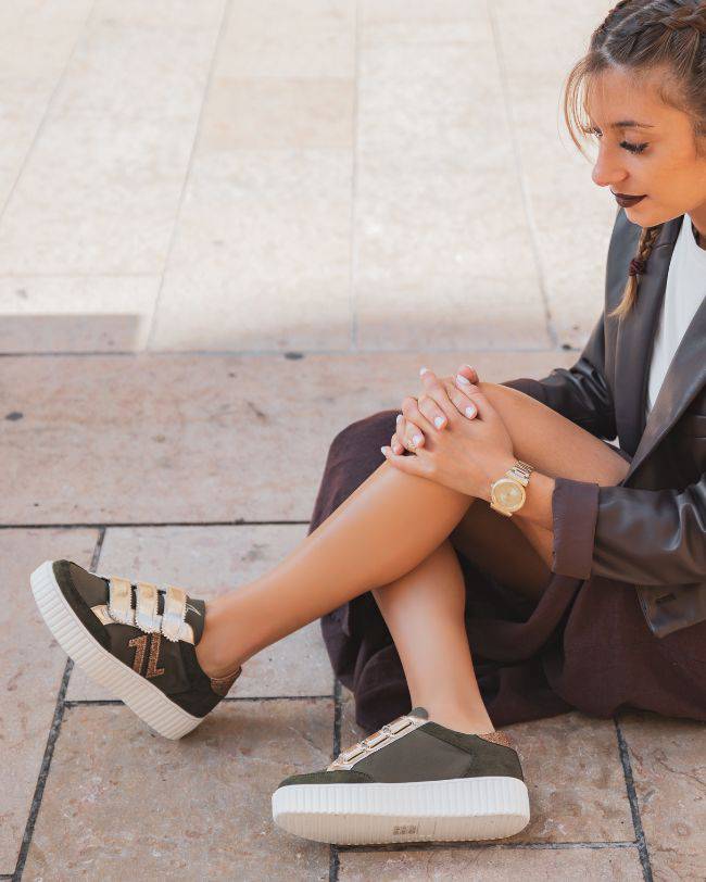 CL11 SNEAKERS- CLE01 GREEN - Casualmode.fr