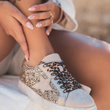 BASKETS DORÉES FEMME À PAILLETTES ET ÉTOILE SCINTILLANTE - Casualmode.fr