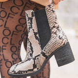BOTTINES FEMME MOTIF PYTHON À TALON - Casualmode.fr