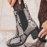 BOTTINES FEMME MOTIF PYTHON À TALON - Casualmode.fr
